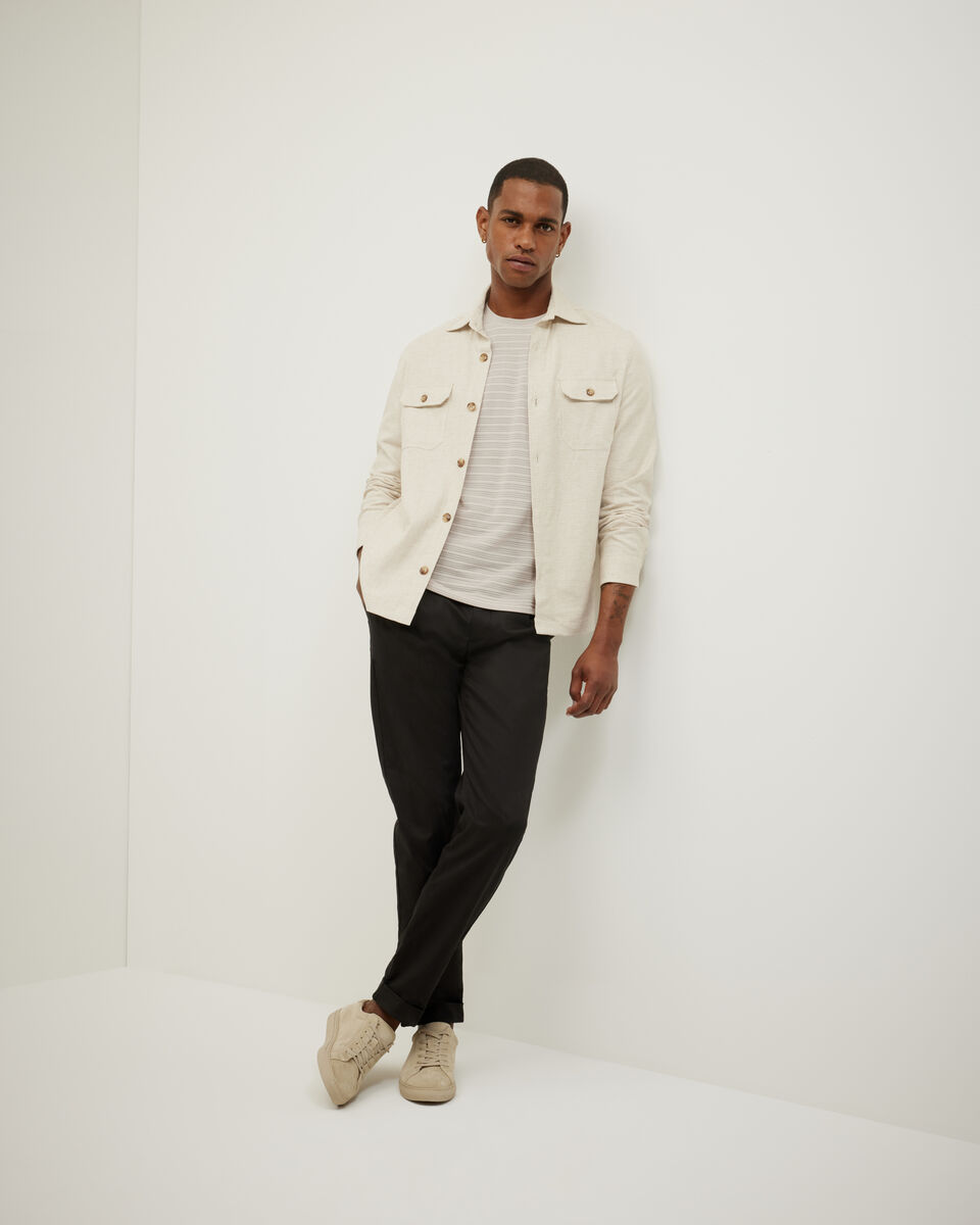Stripe Jacquard Tee, Neutral, hi-res